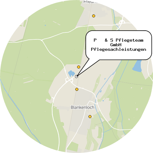 Kartenausschnitt für die Firma P   & S Pflegeteam GmbH   Pflegesachleistungen