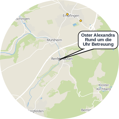 Kartenausschnitt für die Firma Oster Alexandra  Rund um die Uhr Betreuung