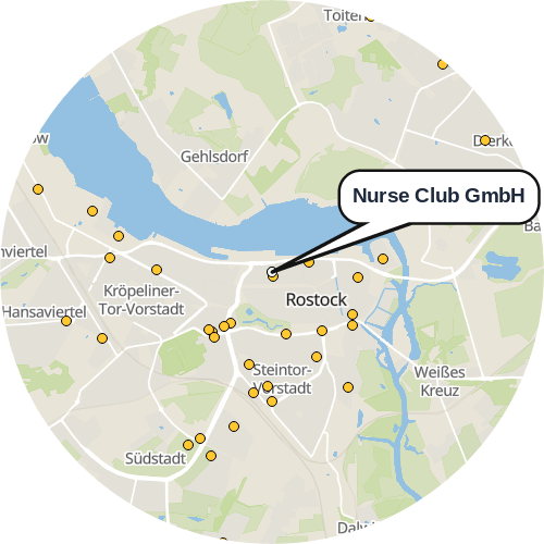 Kartenausschnitt für die Firma Nurse Club GmbH