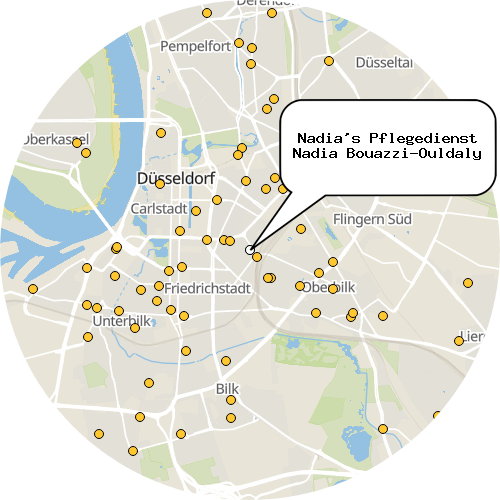 Kartenausschnitt für die Firma Nadia's Pflegedienst Nadia Bouazzi-Ouldaly