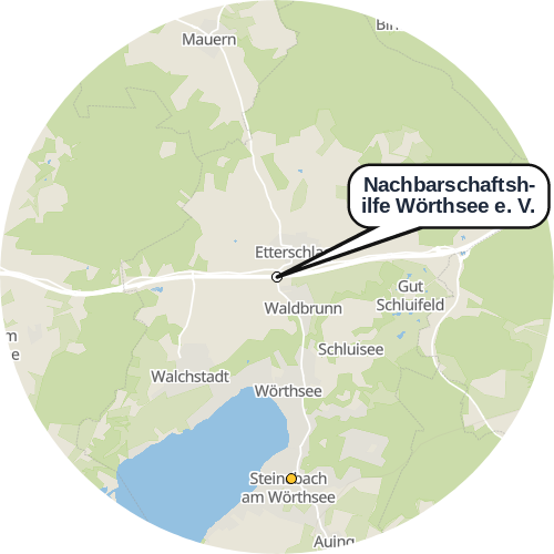 Kartenausschnitt für die Firma Nachbarschaftshilfe Wörthsee e. V.
