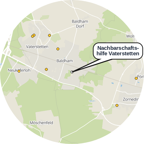 Kartenausschnitt für die Firma Nachbarschaftshilfe Vaterstetten