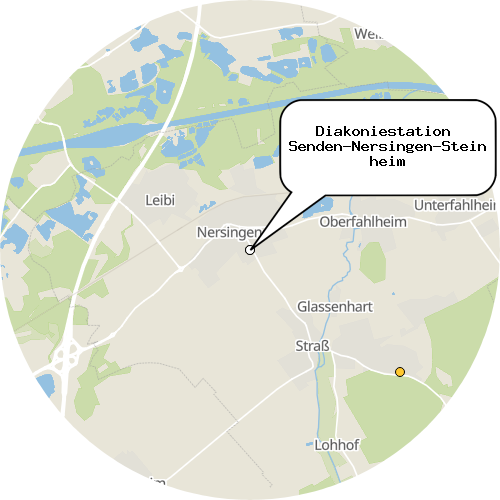 Kartenausschnitt für die Firma Diakoniestation  Senden-Nersingen-Steinheim