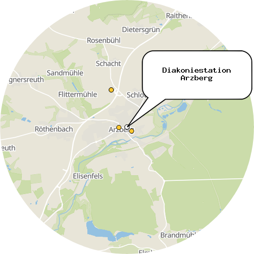 Kartenausschnitt für die Firma Diakoniestation Arzberg