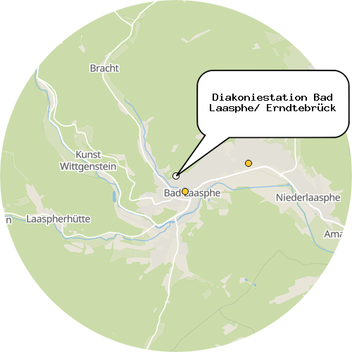 Kartenausschnitt für die Firma Diakoniestation Bad Laasphe/ Erndtebrück