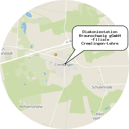 Kartenausschnitt für die Firma Diakoniestation Braunschweig gGmbH -Filiale Cremlingen-Lehre