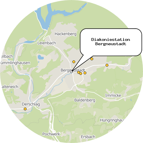 Kartenausschnitt für die Firma Diakoniestation Bergneustadt