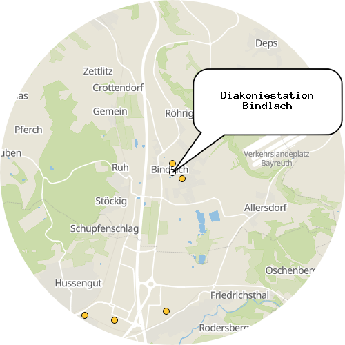 Kartenausschnitt für die Firma Diakoniestation Bindlach