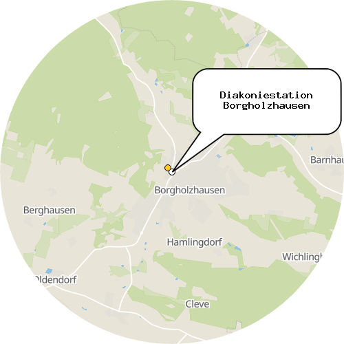 Kartenausschnitt für die Firma Diakoniestation Borgholzhausen