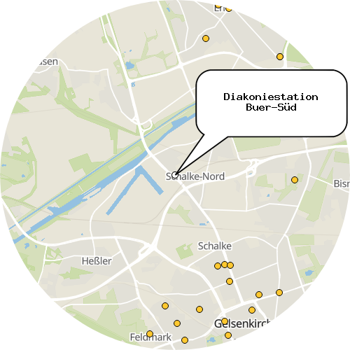 Kartenausschnitt für die Firma Diakoniestation Buer-Süd