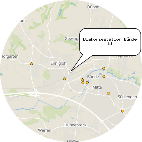 Kartenausschnitt für die Firma Diakoniestation Bünde II