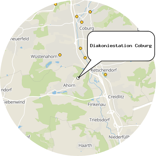 Kartenausschnitt für die Firma Diakoniestation Coburg