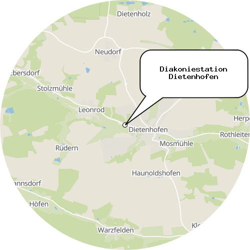 Kartenausschnitt für die Firma Diakoniestation Dietenhofen