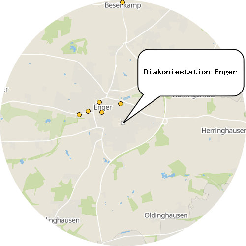 Kartenausschnitt für die Firma Diakoniestation Enger