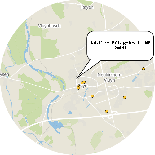 Kartenausschnitt für die Firma Mobiler Pflegekreis WE GmbH