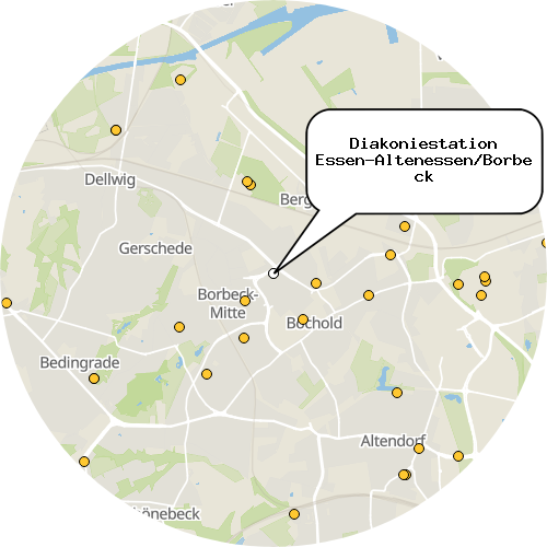 Kartenausschnitt für die Firma Diakoniestation Essen-Altenessen/Borbeck