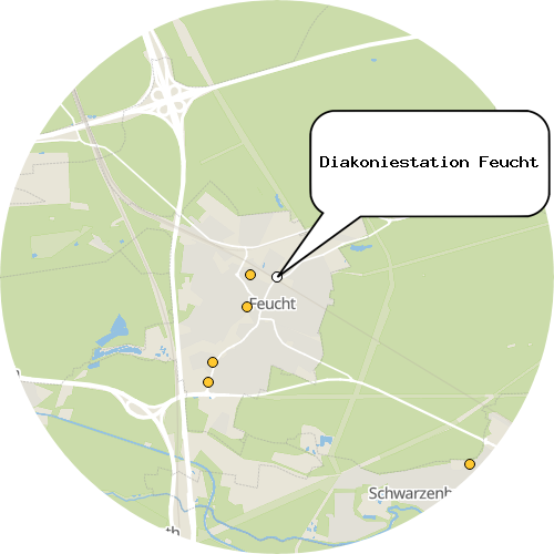 Kartenausschnitt für die Firma Diakoniestation Feucht