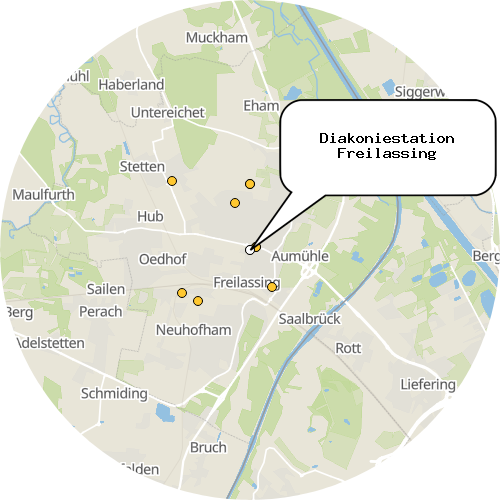 Kartenausschnitt für die Firma Diakoniestation Freilassing