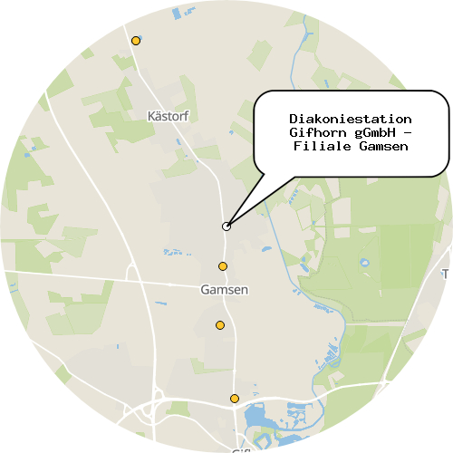 Kartenausschnitt für die Firma Diakoniestation Gifhorn gGmbH - Filiale Gamsen
