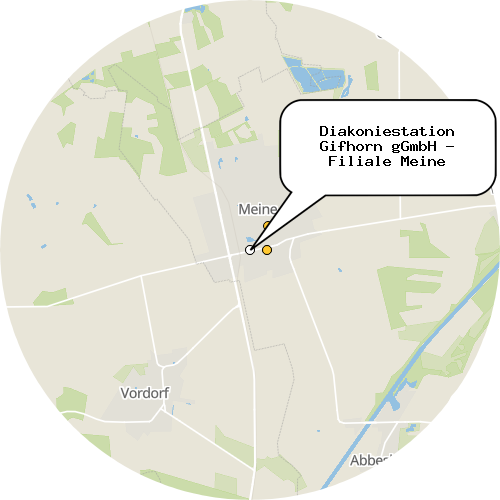 Kartenausschnitt für die Firma Diakoniestation Gifhorn gGmbH - Filiale Meine