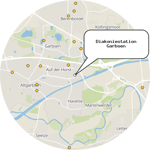 Kartenausschnitt für die Firma Diakoniestation Garbsen
