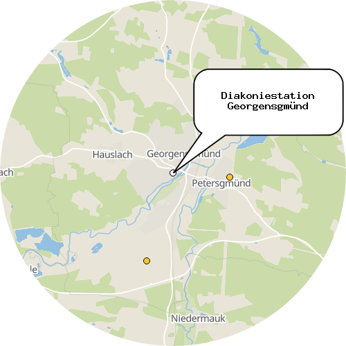 Kartenausschnitt für die Firma Diakoniestation Georgensgmünd