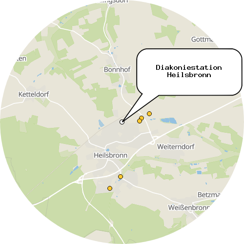 Kartenausschnitt für die Firma Diakoniestation Heilsbronn