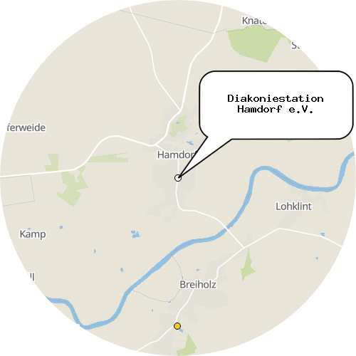 Kartenausschnitt für die Firma Diakoniestation Hamdorf e.V.