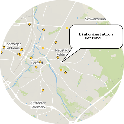 Kartenausschnitt für die Firma Diakoniestation Herford II