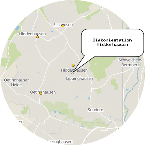 Kartenausschnitt für die Firma Diakoniestation Hiddenhausen