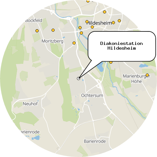 Kartenausschnitt für die Firma Diakoniestation Hildesheim