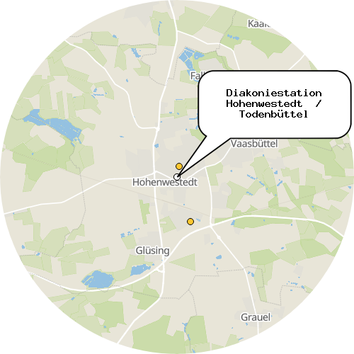 Kartenausschnitt für die Firma Diakoniestation Hohenwestedt  / Todenbüttel