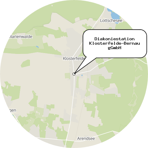 Kartenausschnitt für die Firma Diakoniestation Klosterfelde-Bernau gGmbH