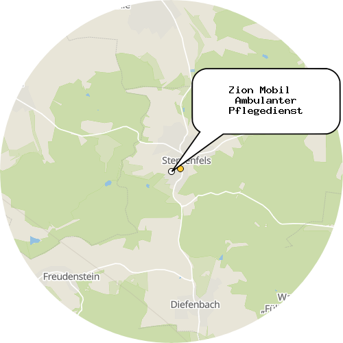 Kartenausschnitt für die Firma Zion Mobil   Ambulanter Pflegedienst