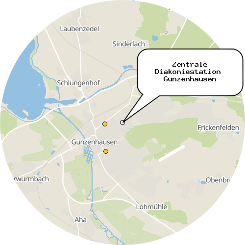 Kartenausschnitt für die Firma Zentrale Diakoniestation  Gunzenhausen