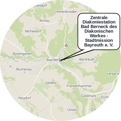 Kartenausschnitt für die Firma Zentrale Diakoniestation  Bad Berneck des Diakonischen  Werkes - Stadtmission Bayreuth e. V.