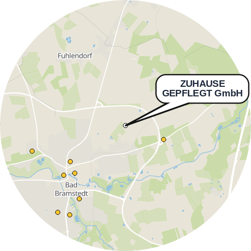 Kartenausschnitt für die Firma ZUHAUSE GEPFLEGT GmbH