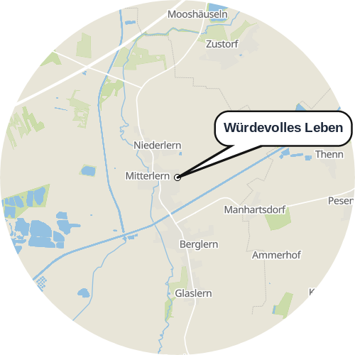 Kartenausschnitt für die Firma Würdevolles Leben
