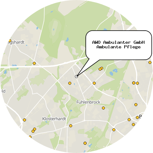 Kartenausschnitt für die Firma AWO Ambulanter GmbH Ambulante Pflege