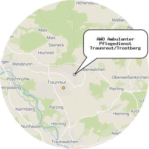 Kartenausschnitt für die Firma AWO Ambulanter Pflegedienst Traunreut/Trostberg