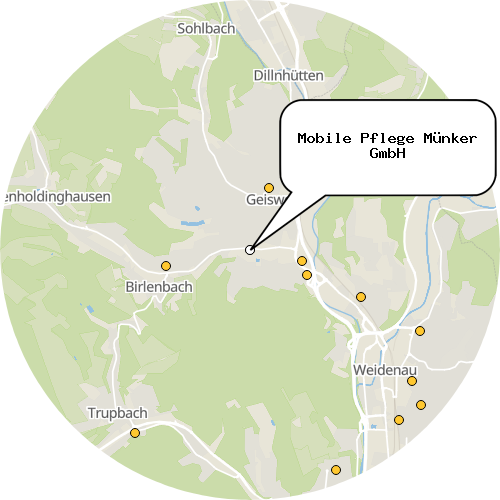 Kartenausschnitt für die Firma Mobile Pflege Münker GmbH