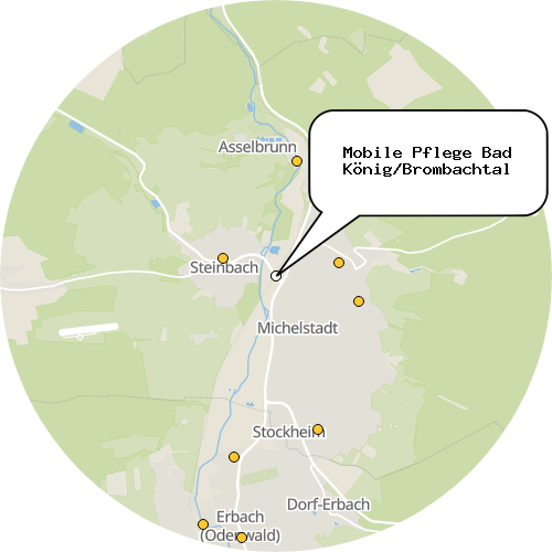Kartenausschnitt für die Firma Mobile Pflege Bad König/Brombachtal