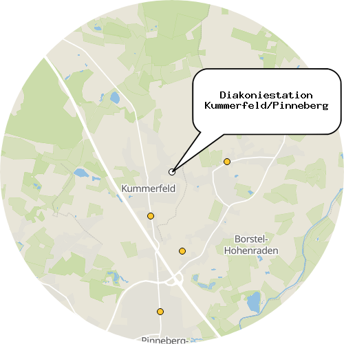 Kartenausschnitt für die Firma Diakoniestation Kummerfeld/Pinneberg