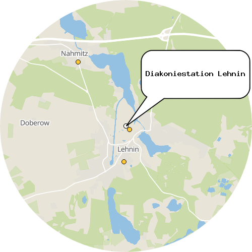 Kartenausschnitt für die Firma Diakoniestation Lehnin