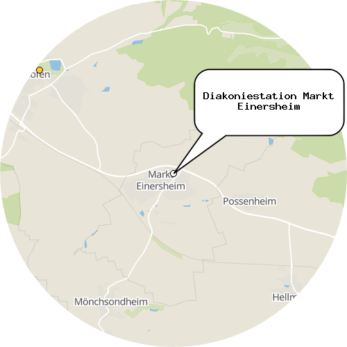 Kartenausschnitt für die Firma Diakoniestation Markt Einersheim