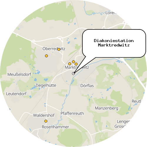 Kartenausschnitt für die Firma Diakoniestation Marktredwitz