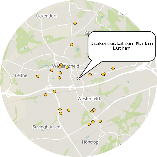 Kartenausschnitt für die Firma Diakoniestation Martin Luther