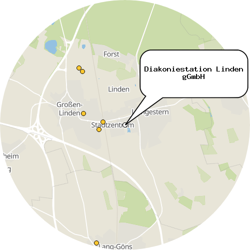 Kartenausschnitt für die Firma Diakoniestation Linden gGmbH