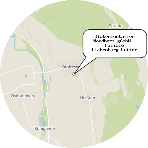 Kartenausschnitt für die Firma Diakoniestation Nordharz gGmbH - Filiale Liebenburg-Lutter