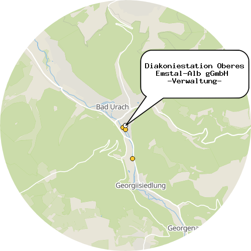 Kartenausschnitt für die Firma Diakoniestation Oberes Emstal-Alb gGmbH  -Verwaltung-